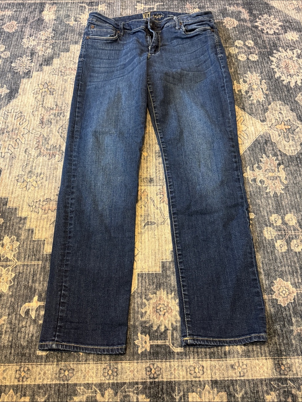 Kut from the Kloth Dark Blue Straight-Leg Jeans